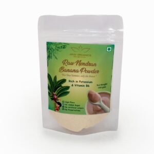 Arav Organics Raw Nendran Banana Powder | 100% Natural, No Added Sugar, For Babies 6 Months + | Gluten-Free, Preservative-Free | Easy to Mix
