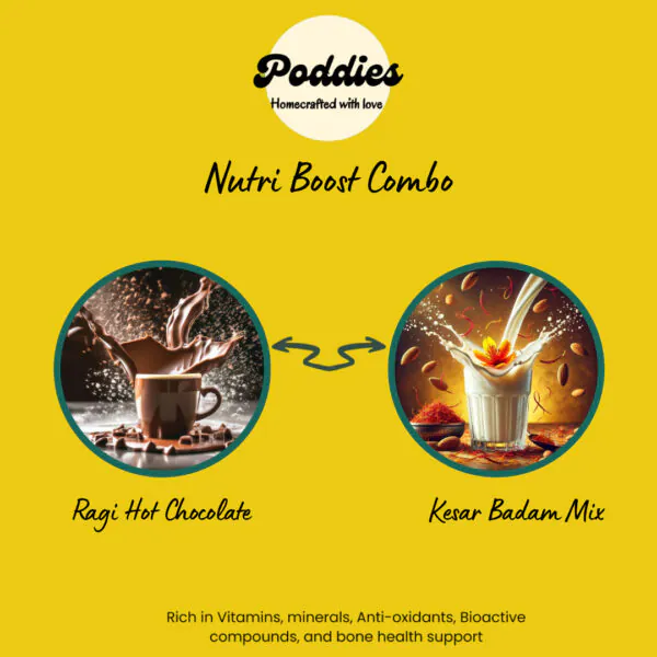 Nutri Boost Combo 3 - Comforting Drink Mix (Ragi Hot Chocolate Mix, Kesar Badam Mix)